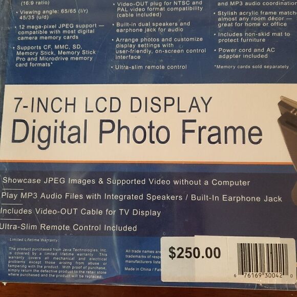 NWT  7 " LCD  DISPLAY DIGITAL  PHOTO FRAME - Picture 5 of 7
